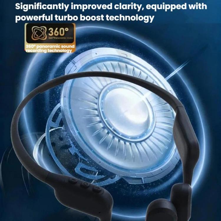 Dark gray bone conduction hearing aid with curved headband and side microphone module
