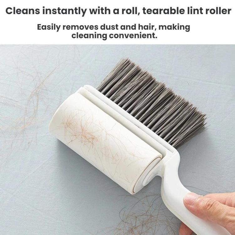 3 In 1 Household Soft-Bristle Brush Dust Remover Lin Roller, White, Pink, Blue