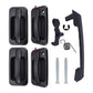 Black door and tailgate handle kit with mounting hardware and return springs