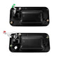 Black exterior door handle assembly with latch parts and mounting bracket