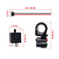 ATV handlebar thumb switch and LED relay module with red and black wire leads