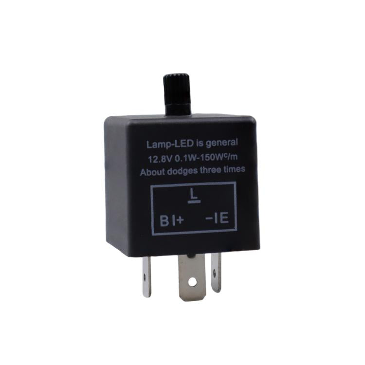 ATV LED relay module with text label, black plastic housing, and mounting pins