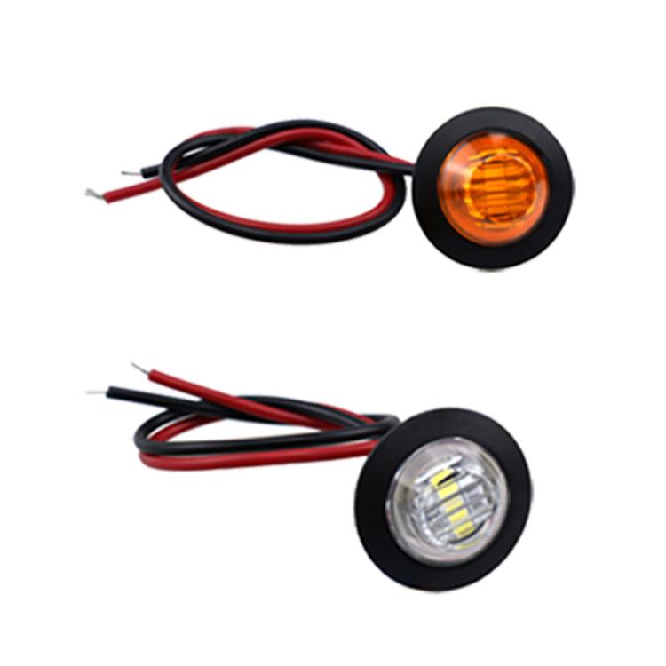 ATV LED turn signal lights: amber and clear round lamps with red and black wires
