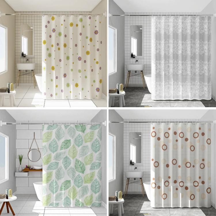 Shower curtain pattern collage: flowers, leaves, gray damask, and rust ring dots