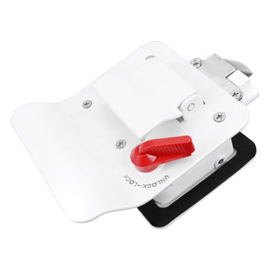 RV Conversion With Internal And External Opening Metal Panel Door Latches, White, Chrome