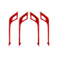 Set of red carbon-look interior door handle stickers, 4-piece arched shapes