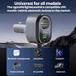 Car cigarette lighter charger adapter with voltage display, dual USB ports, silver and black