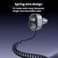 Car cigarette lighter charger with coiled spring cable and voltage display