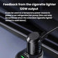 Car cigarette lighter charger with voltage display and coiled cable plug-in end