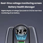 Car cigarette lighter charger close-up with bright voltage monitor display