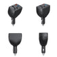 Black car inverter charger with prongs and built-in digital display