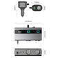 Car cigarette lighter charger with voltage display, USB ports, and dual blue switches