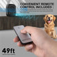 Black bark control device with matching remote in hand for wireless operation