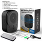 Anti-barking device kit box with main unit, remote, cables, and mounting accessories