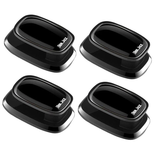 Set of 4 mini self-adhesive car hooks, black oval base with loop at top
