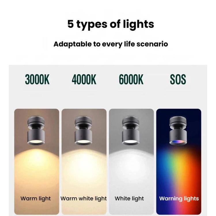 BEN.JACK magnetic car reading light with multiple colored lighting modes
