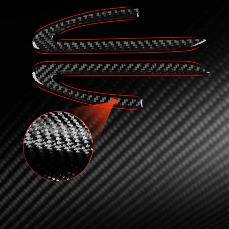 Red and black carbon-fiber rearview mirror decorative stickers with red border accents
