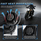 5.75-inch motorcycle headlight heat-sink housing with finned cooling design