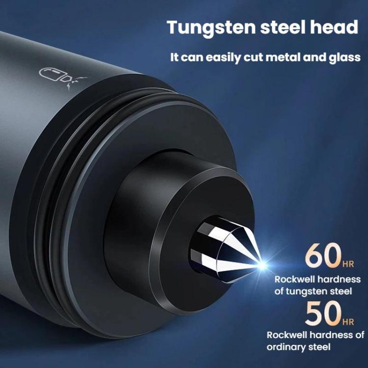 3-in-1 safety hammer head detail with dark metal body and round tungsten tip