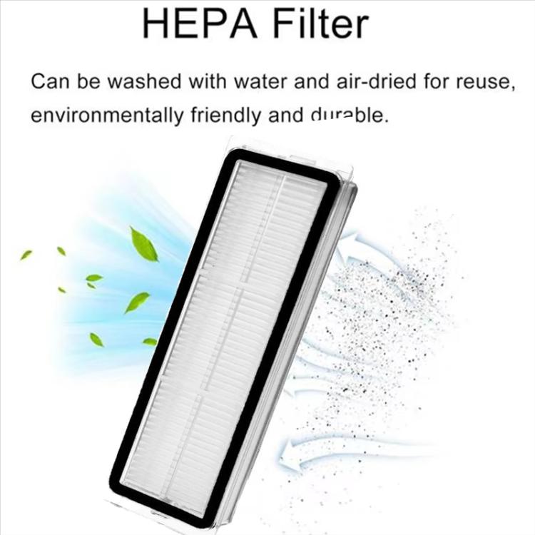 Robot vacuum HEPA filter for wash and reuse