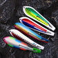 Rainbow fish-pattern spinnerbait lure with silver hooks and metal blades, set of lures