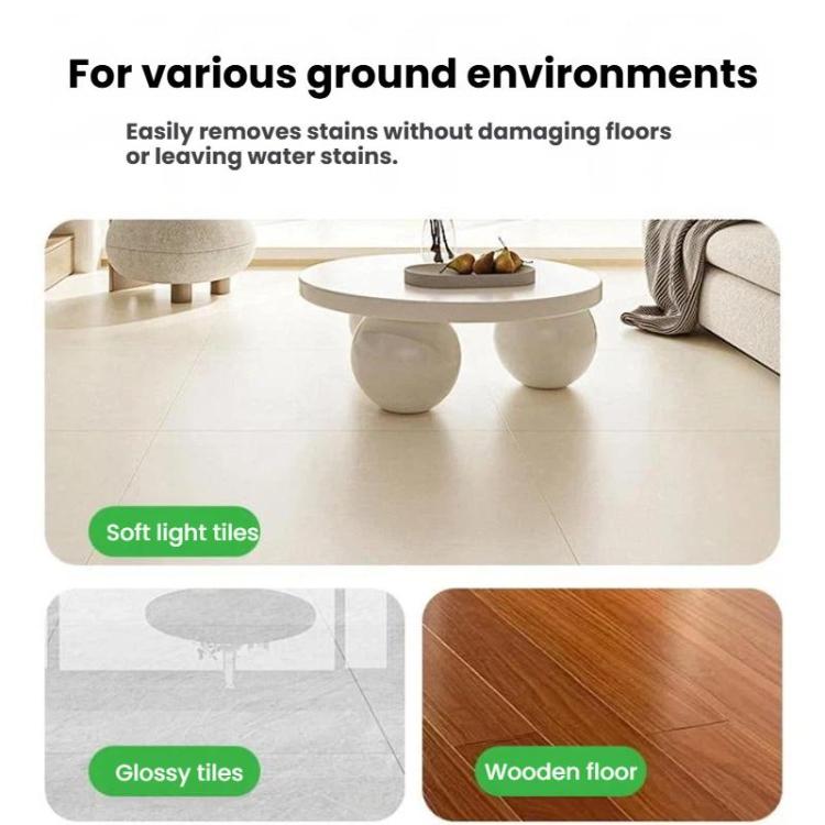 Round robot mop pad for cleaning soft tiles, glossy tiles, and wooden floors.