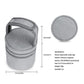 Gray insulated bottle cooler bag with flat top and included round accessory pouch.