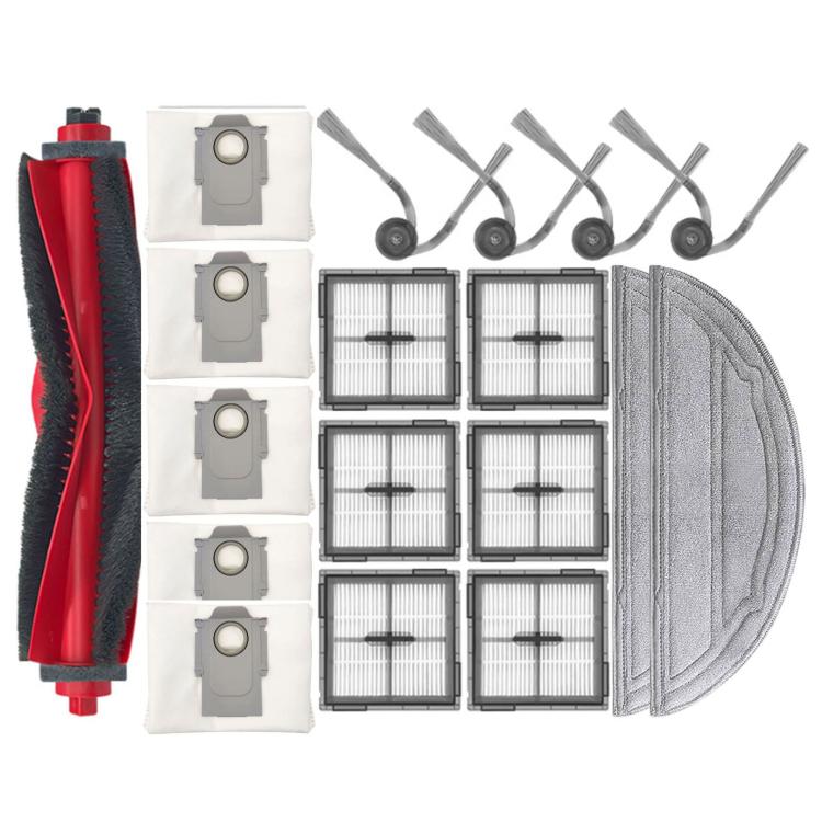 Robot vacuum replacement parts kit with main brush, multiple dust bags, side brushes, filters, mop pads