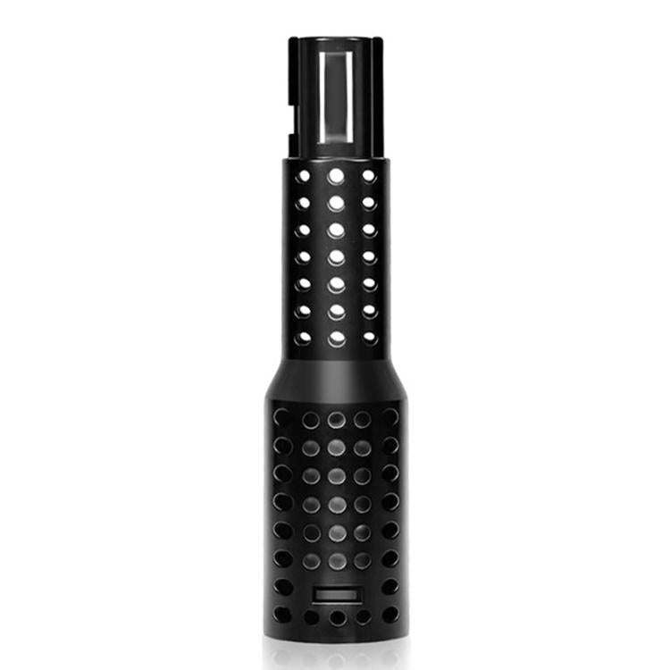 Black perforated deodorizing stick for floor cleaning robot, cylindrical with cap