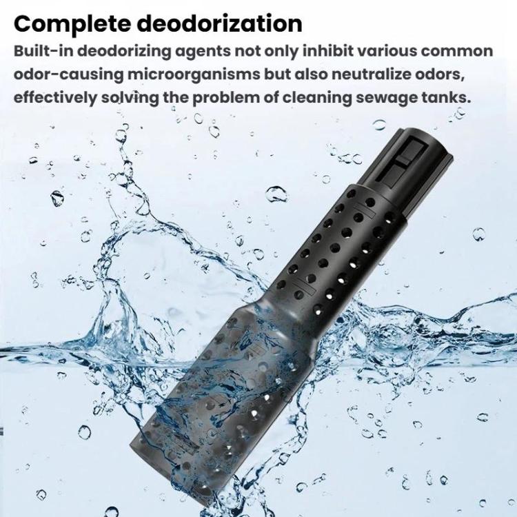 Angled perforated black deodorizing stick for floor cleaning robot