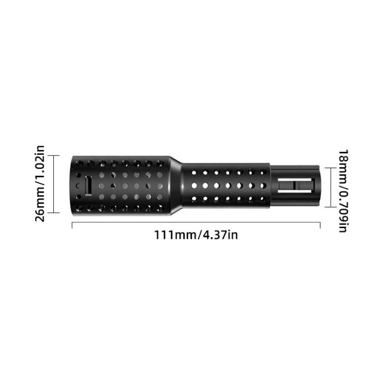 Black deodorizing stick dimensions: 111 mm length, 18 mm diameter