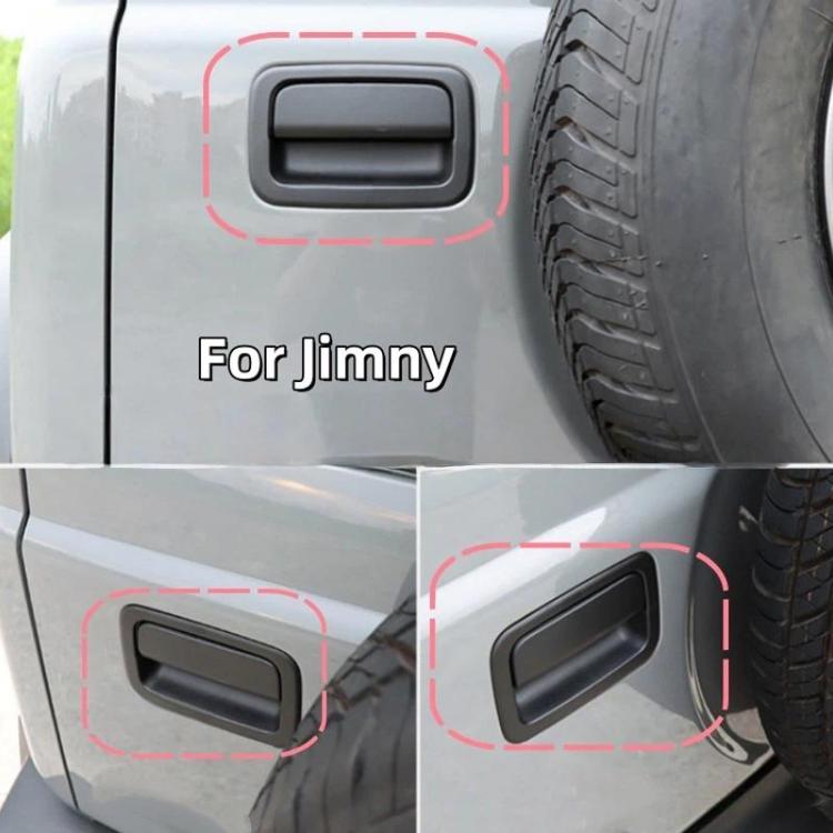 Black door handle bezel cover installed on vehicle door