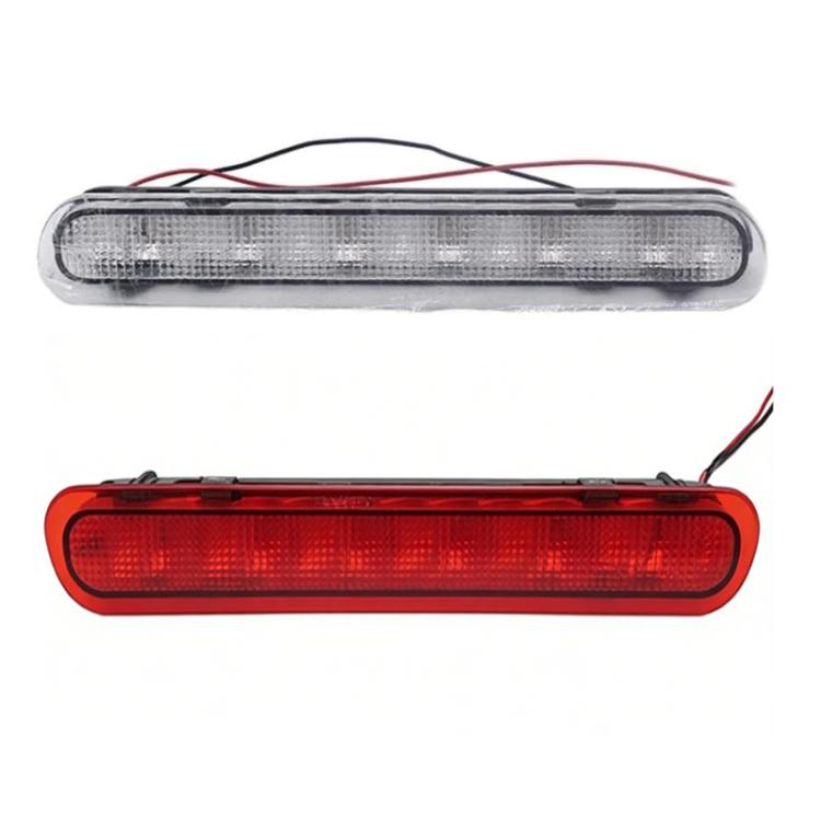 High-mounted brake light set showing clear-lens and red-lens light bars