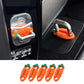 Car door lock cover clips on door latch area, orange silicone with green tabs
