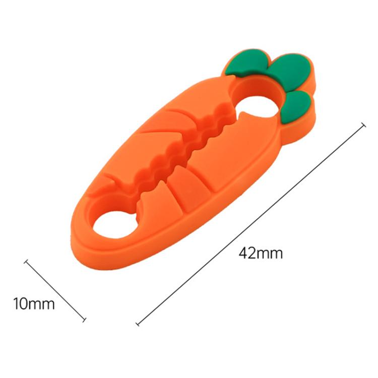 Orange silicone car latch cover clip with green bumpers, oval protective pad
