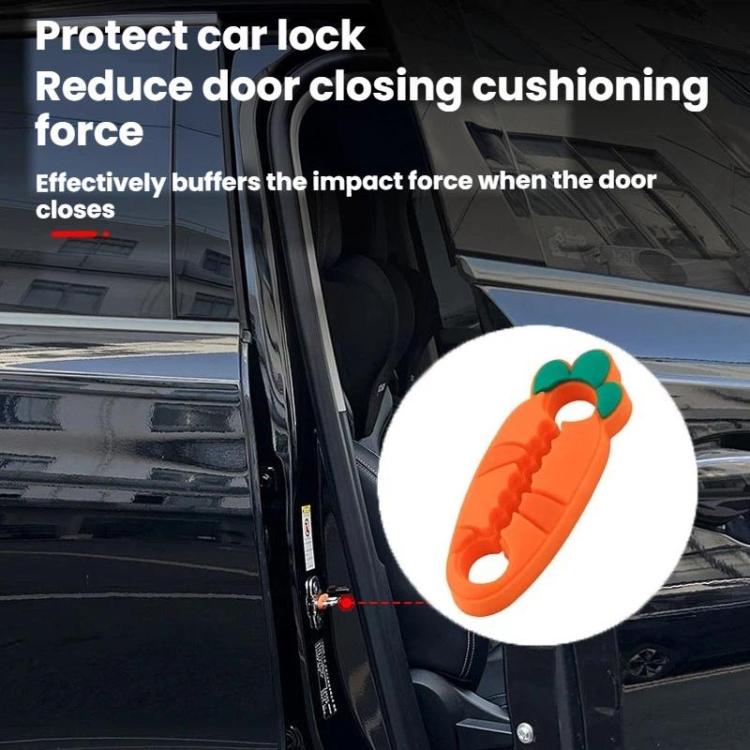 Car door lock cover clip on latch, orange silicone pad with green bumper