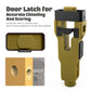 Green door latch tenon tool with black guide head and blade profile illustration