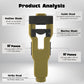 Green door latch tenon tool with black guide head shown with blade labels