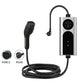 Portable EV AC charger with display, Type 2 cable, and charging adapter plug