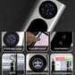 Portable EV charger control panel with circular display and touch buttons