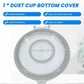 Plastic dust cup bottom cover, circular clear lid with gray edge