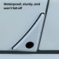 Light gray triangular car door corner protector with black circular hole