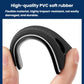 Close-up of black triangular bumper guard sticker with soft rubber edge
