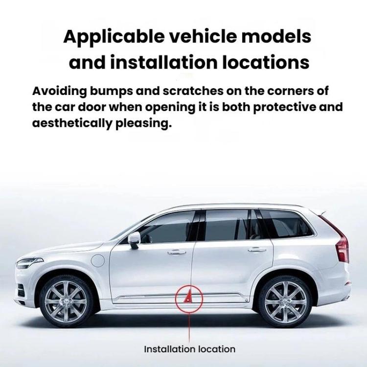 Car door corner bumper guards set, installation location marked on door edge