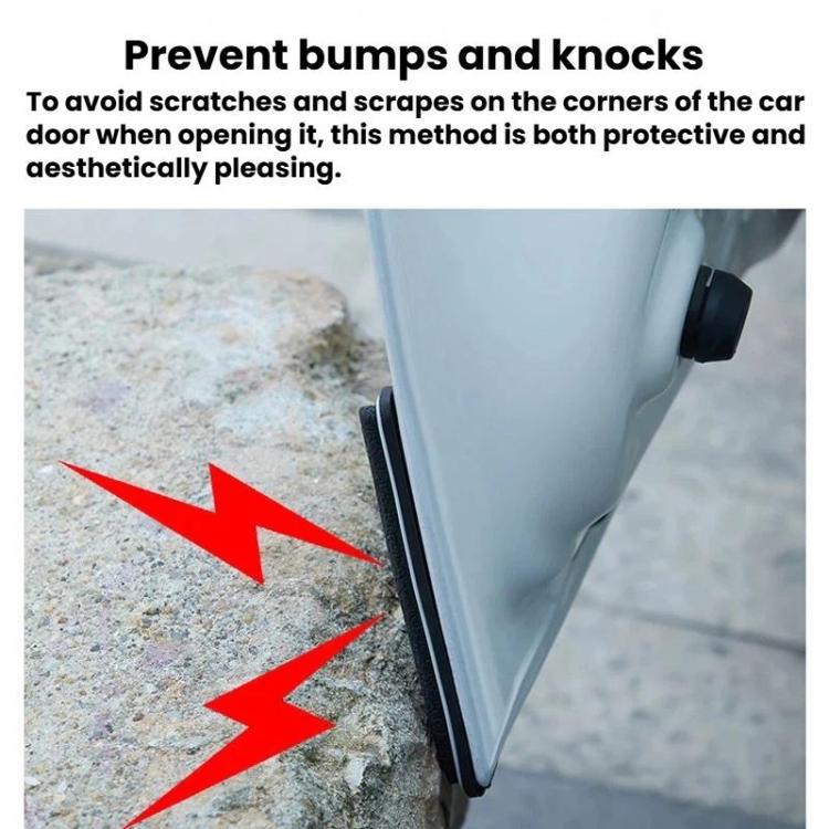 Anti-scratch door corner bumper guard for car door edge, close-up attachment