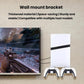 Wall-mounted console organizer bracket with game console and two controller holders