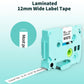 Phomemo laminated label tape cassette, 12mm wide, white label tape strip