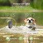 Waterproof electric dog fence collar receiver, black receiver shown in splashing water