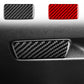 Set of black and red carbon-fiber pattern rounded rectangular decorative stickers