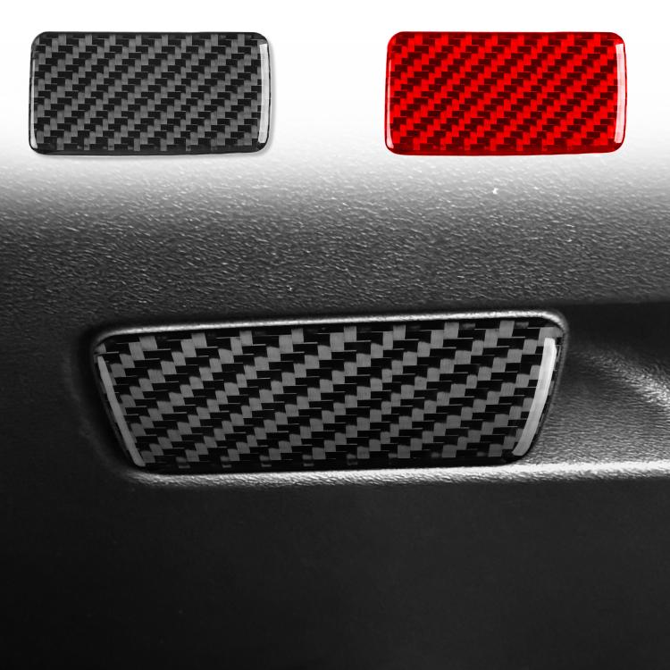 Set of black and red carbon-fiber pattern rounded rectangular decorative stickers